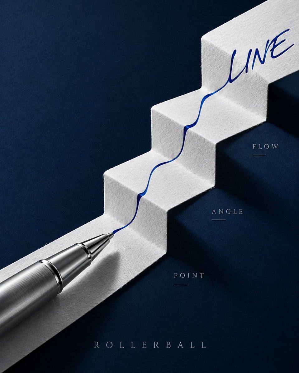Product Marketing - Luxury Fountain Pen Ink Trace Poster