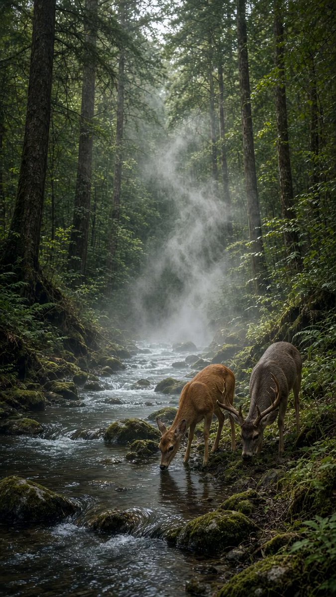 Deer Drinking Stream Video