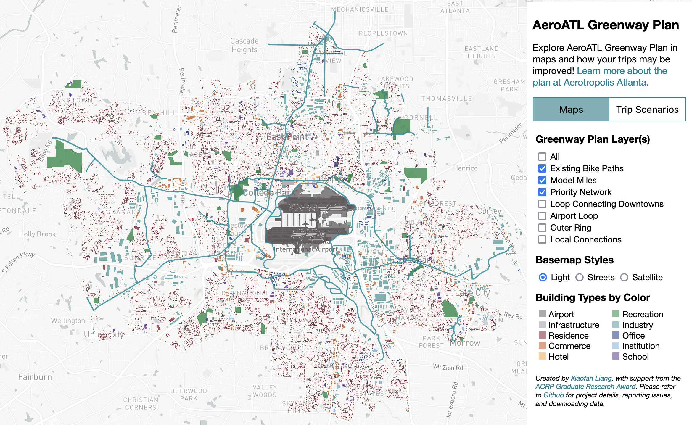 Interactive AeroATL Greenway Web tool