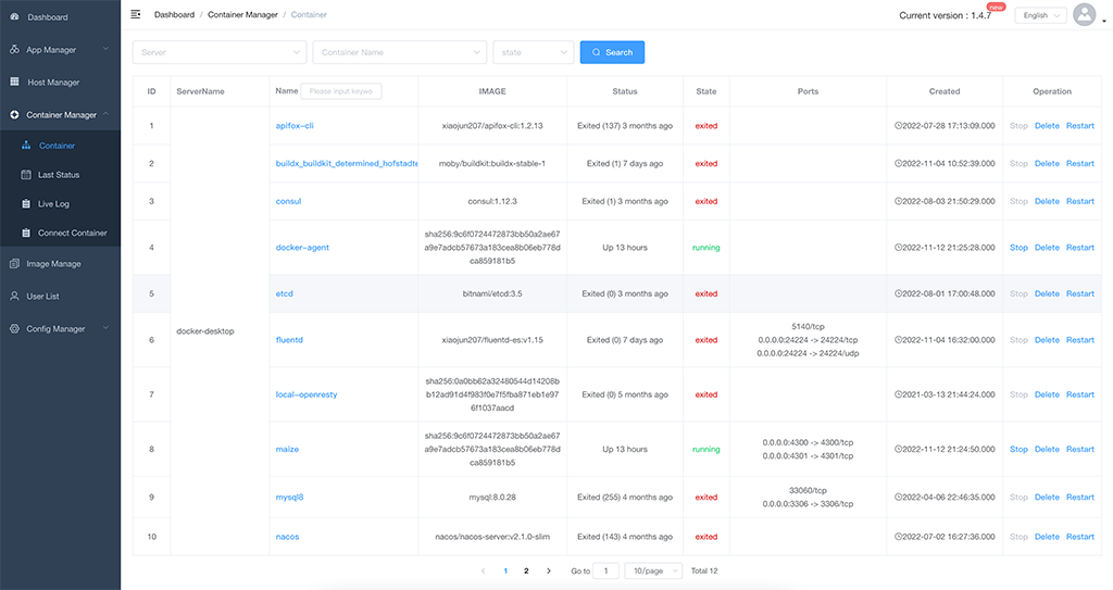 container manage