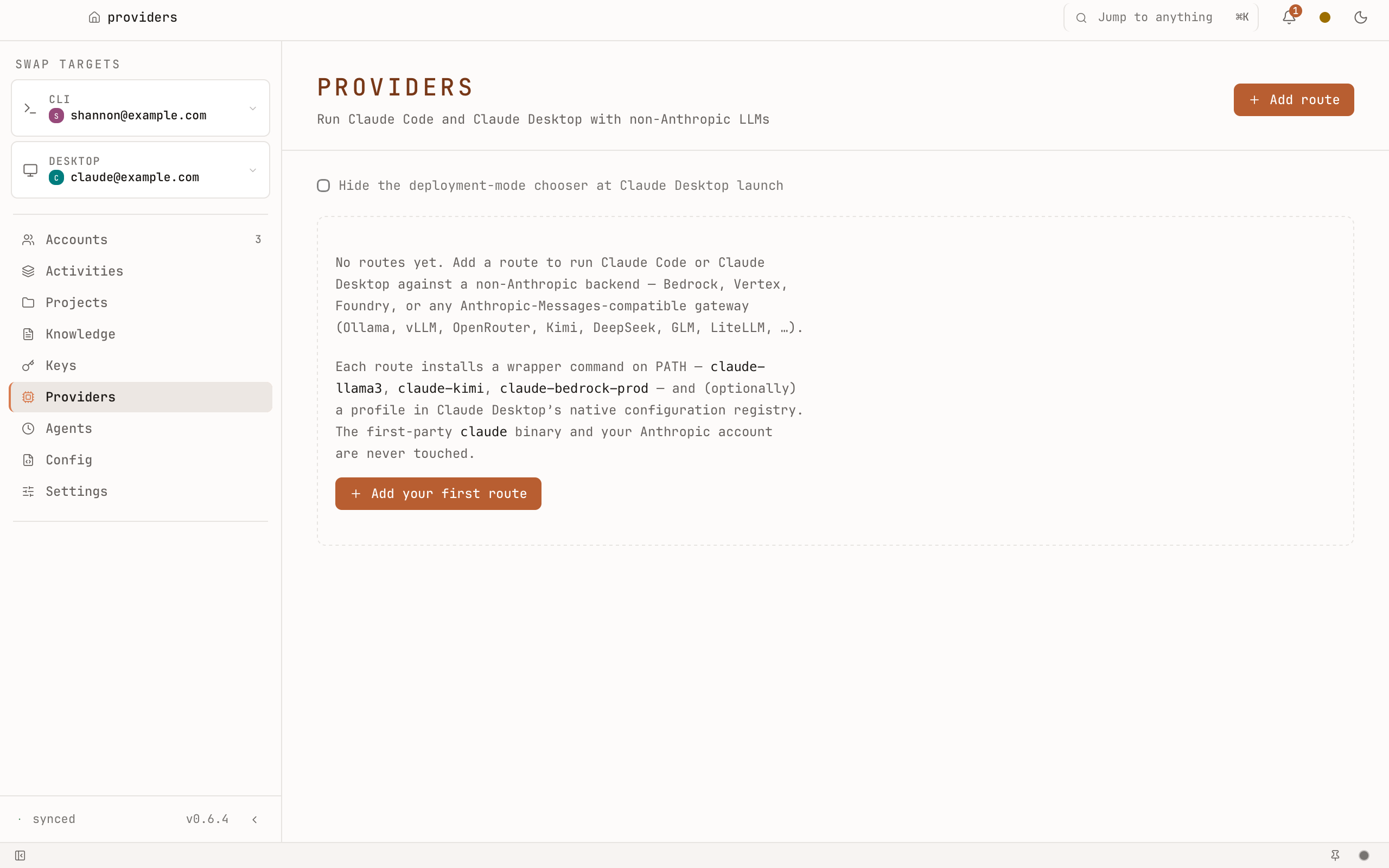 Providers tab