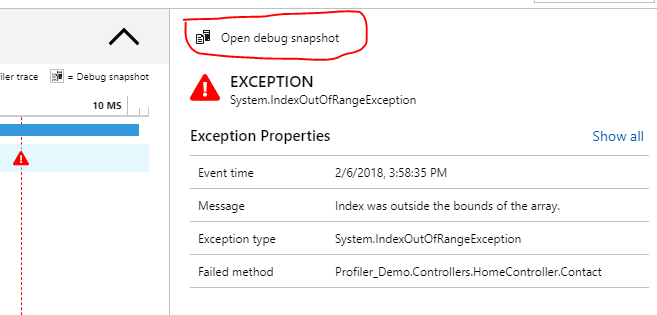 Open Debug Snapshot