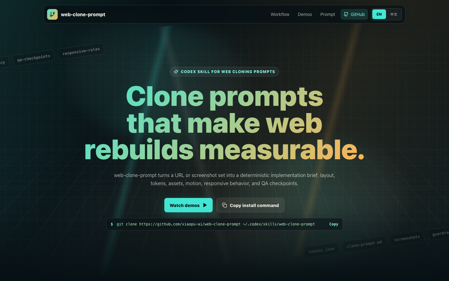 web-clone-prompt GitHub Pages hero