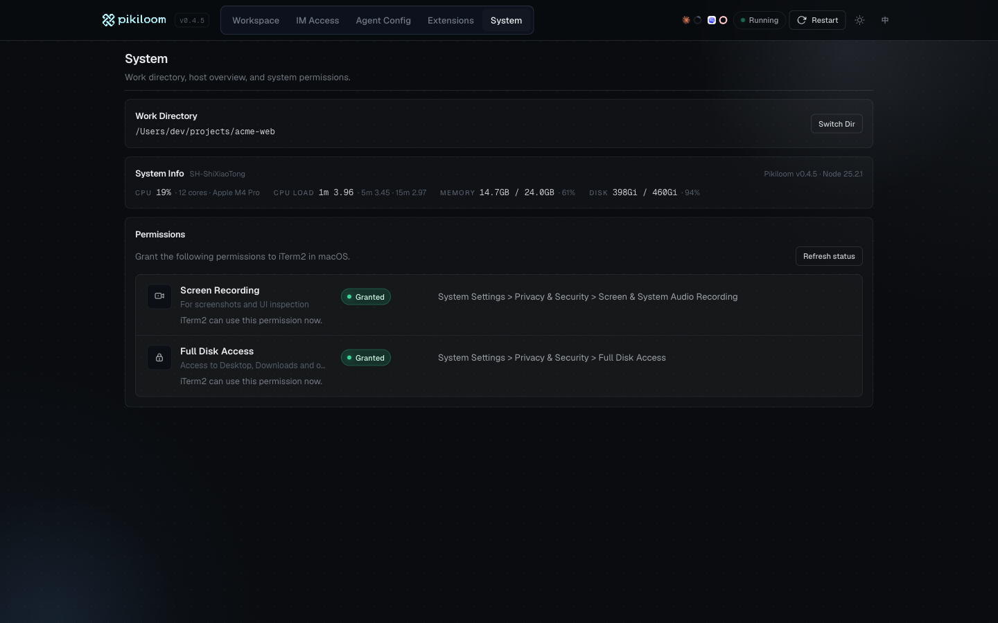 System and Permissions