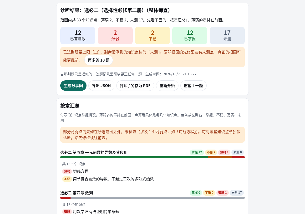 诊断：选择性必修第二册整册筛查