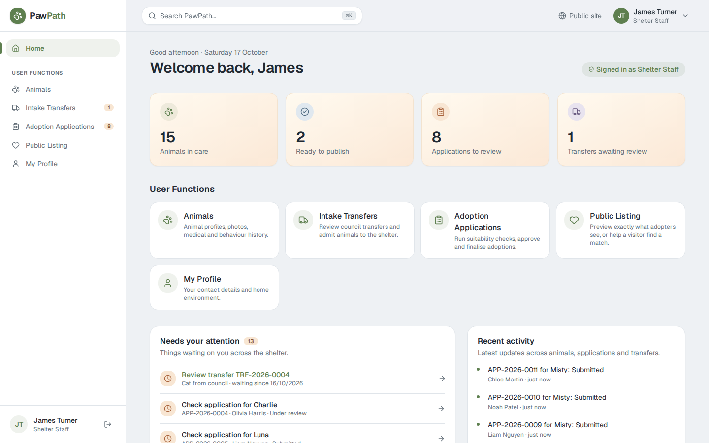 Staff Dashboard