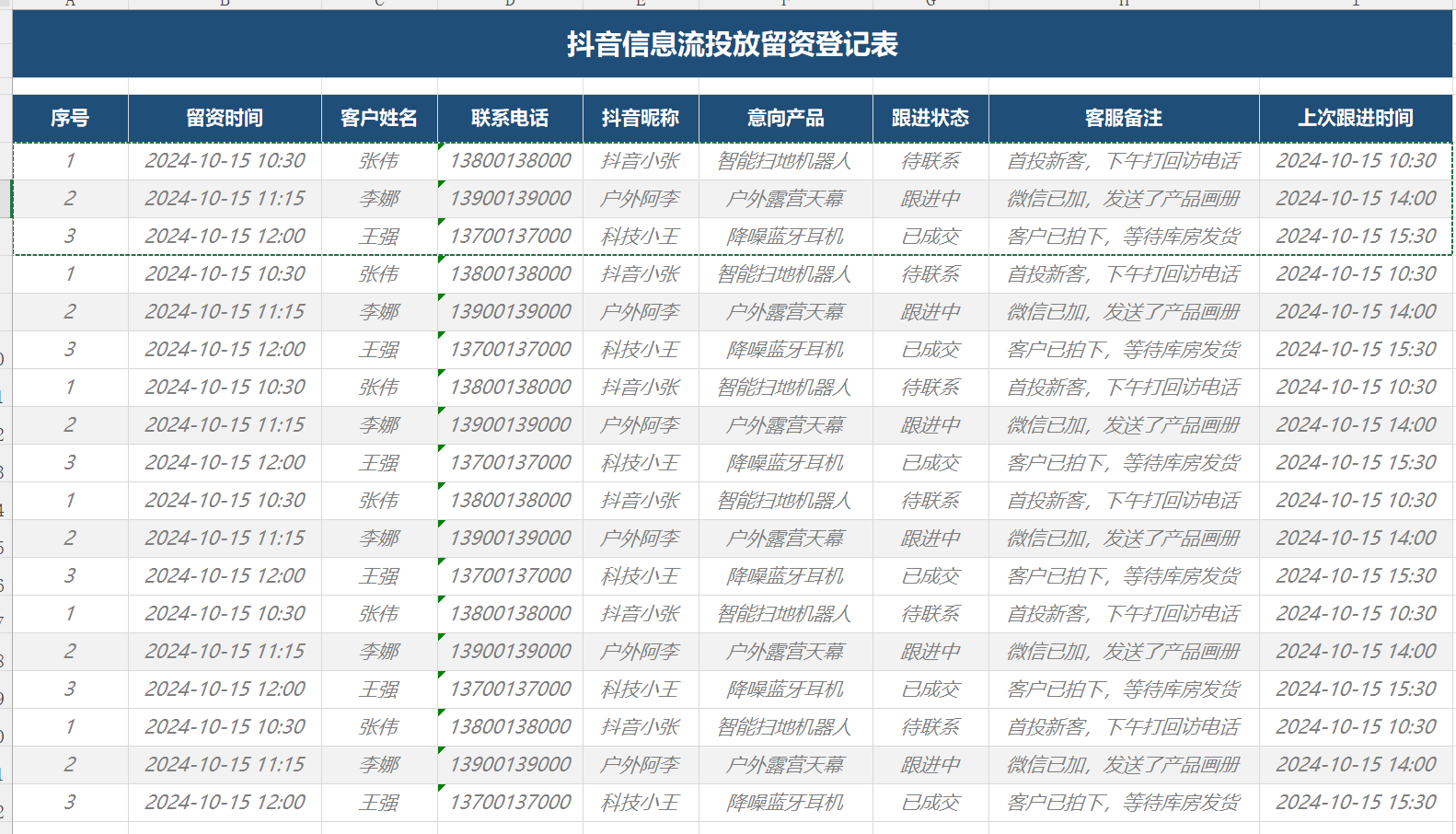 自动构建表格1