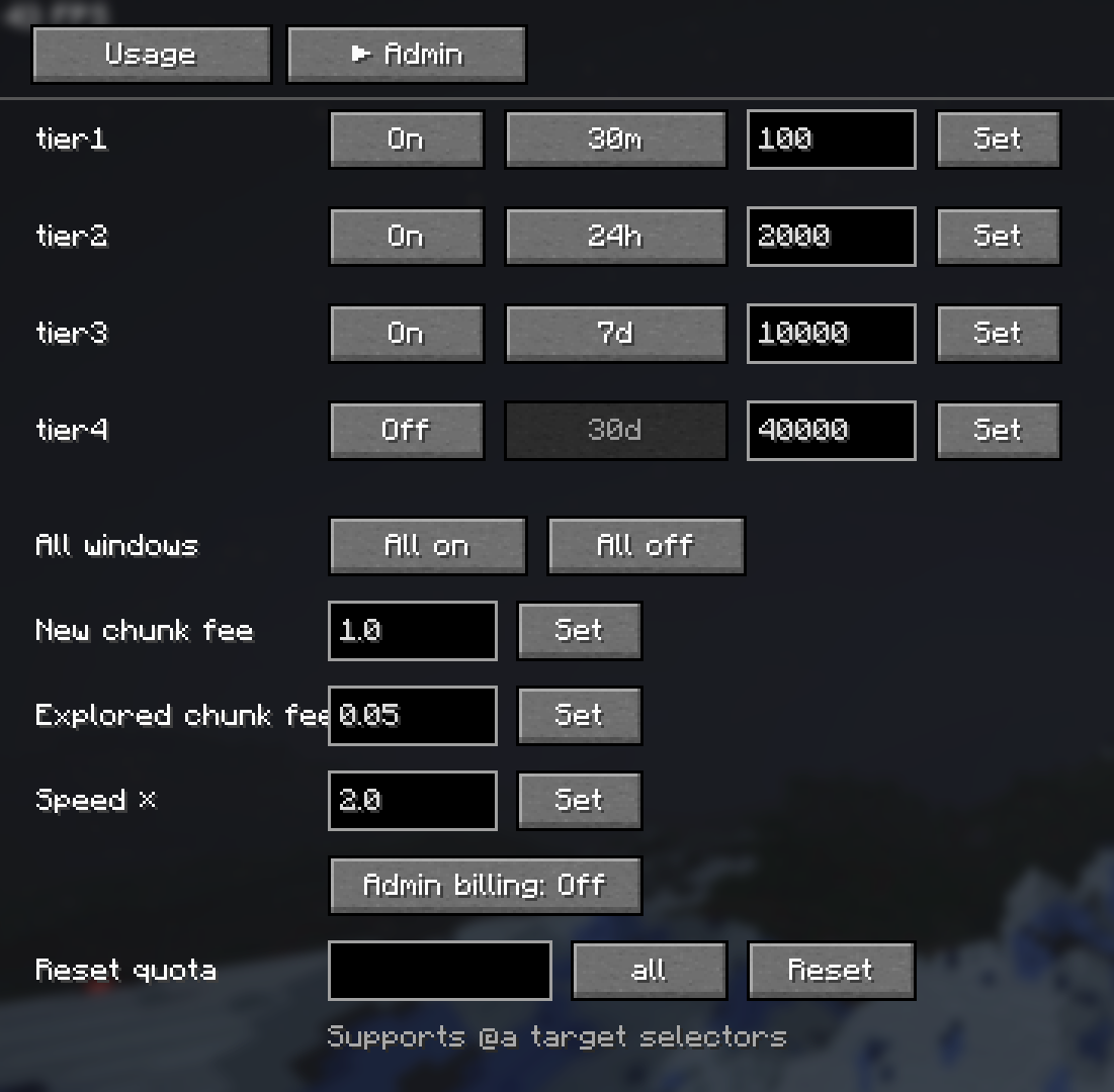 English GUI admin page