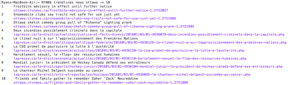 GitHub - xingyz/trendlines: python command line tool to get most ...