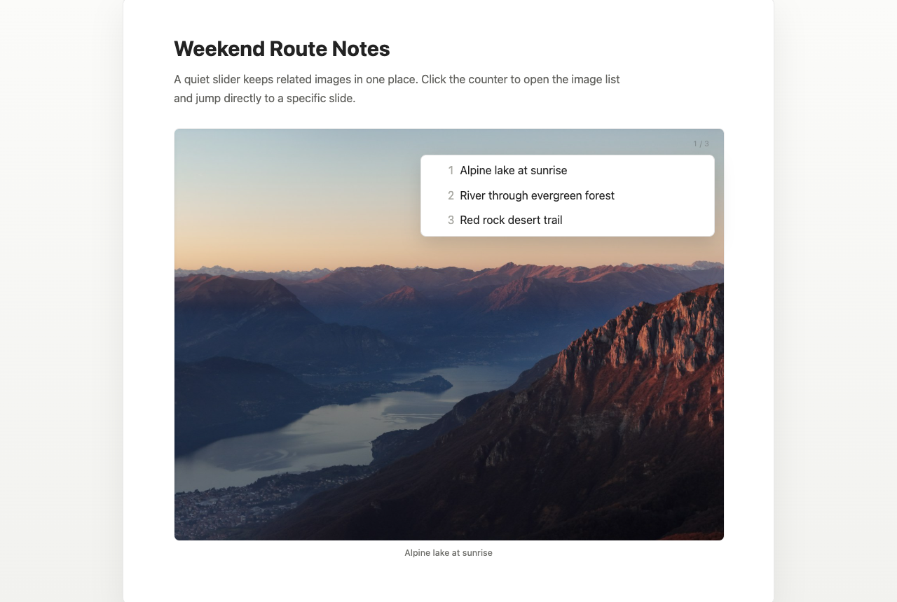Simple Image Slider example