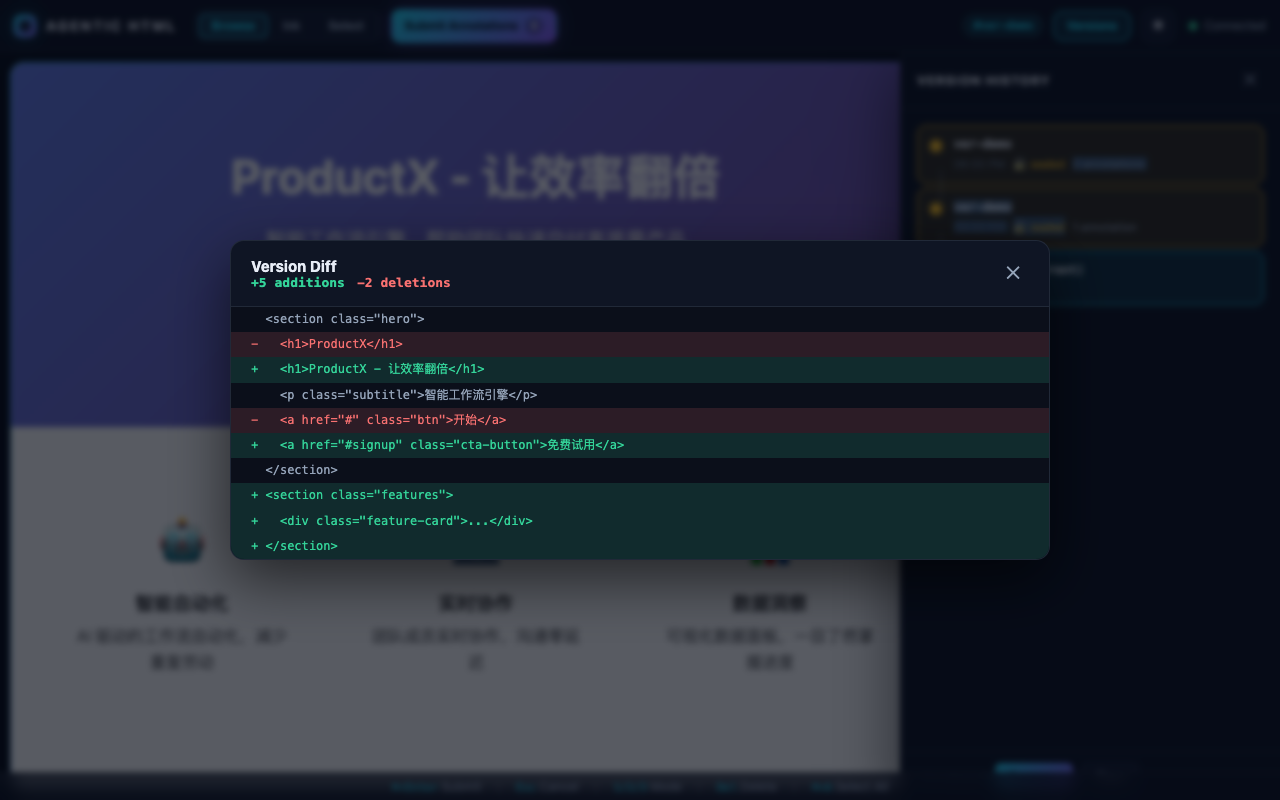 版本 Diff 对比