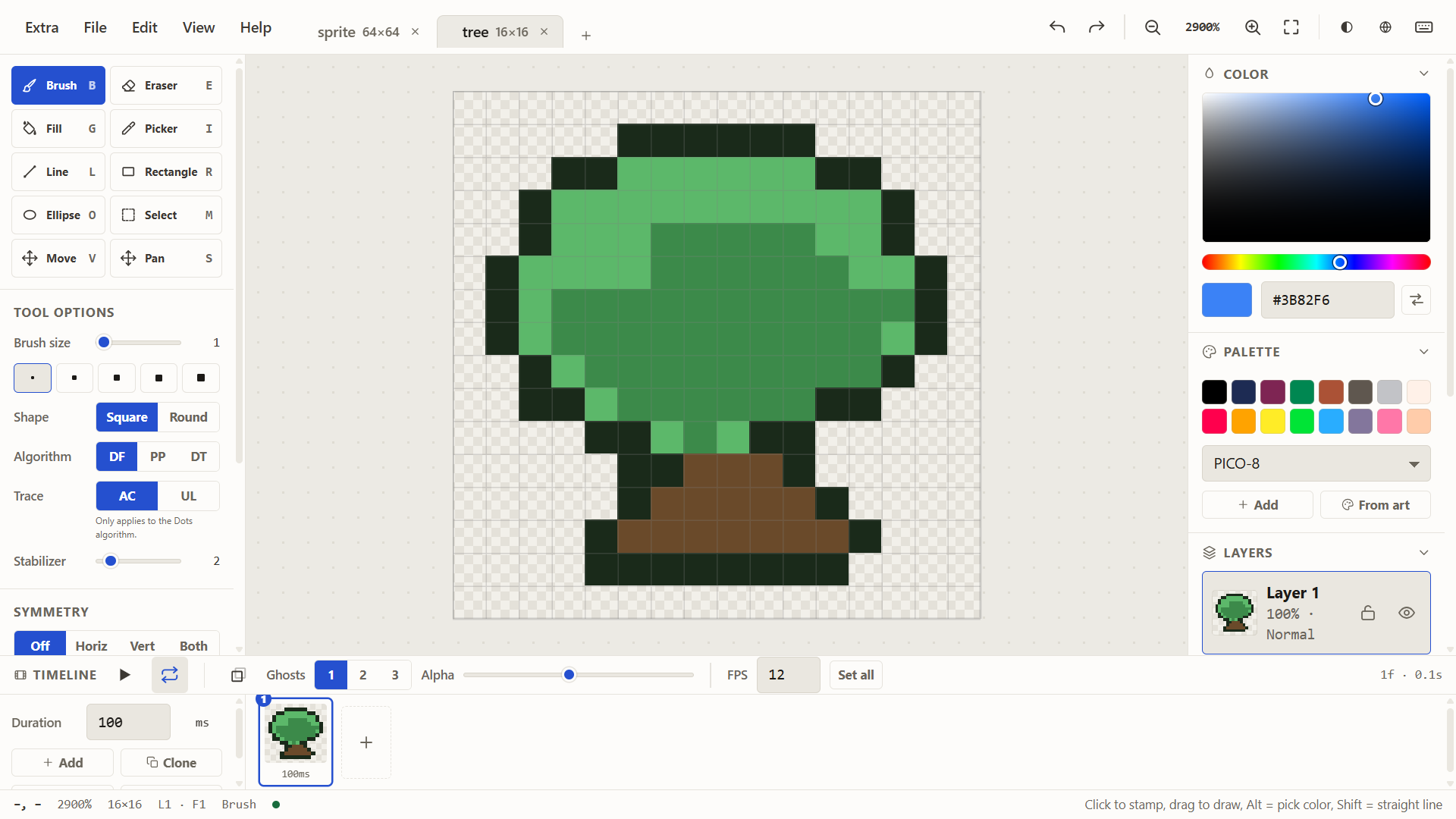 Fossprite editor screenshot (light)