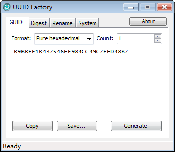 Windows下使用UUIDFactory生成UUID