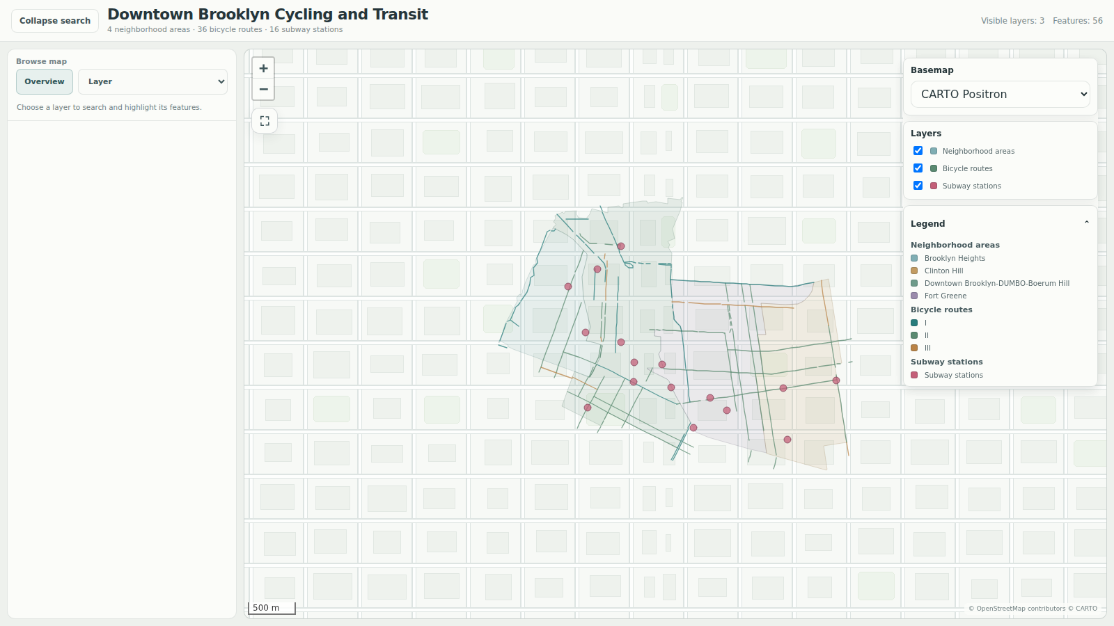 Multilayer point-line-polygon explorer