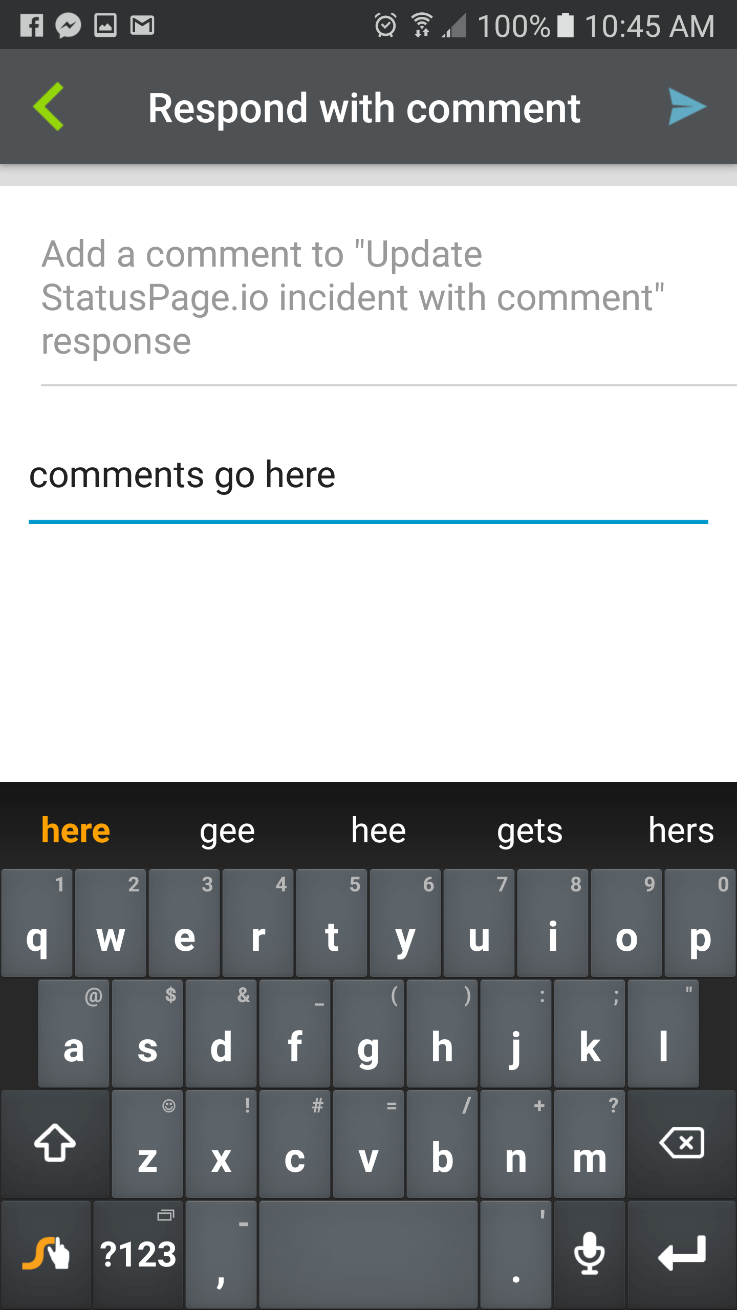 Comment Dialog