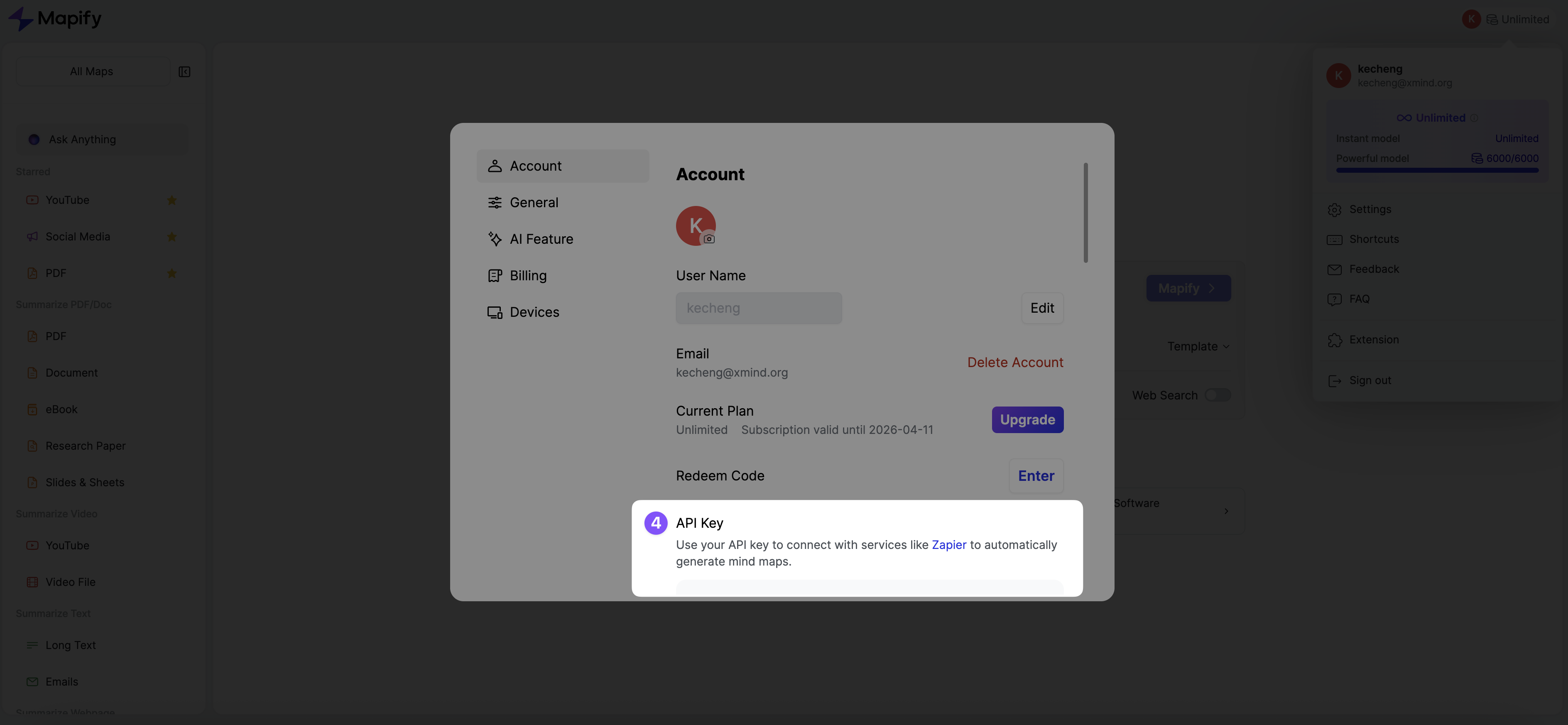 Step 4: Generate and copy API token