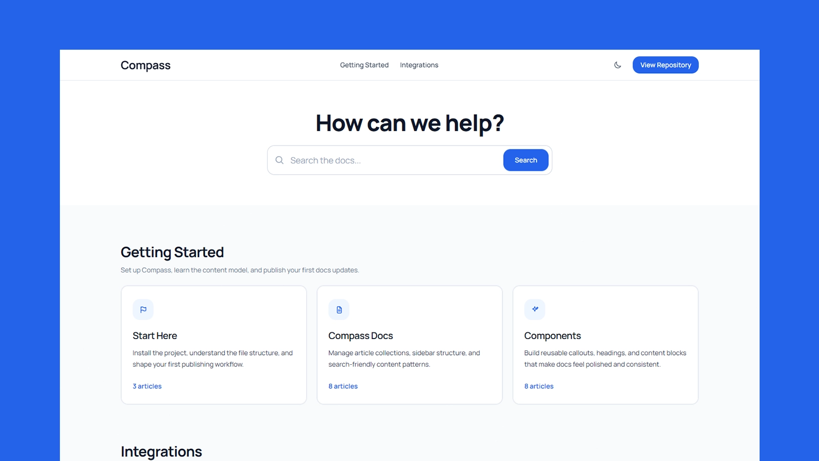 compass 网站模板截图