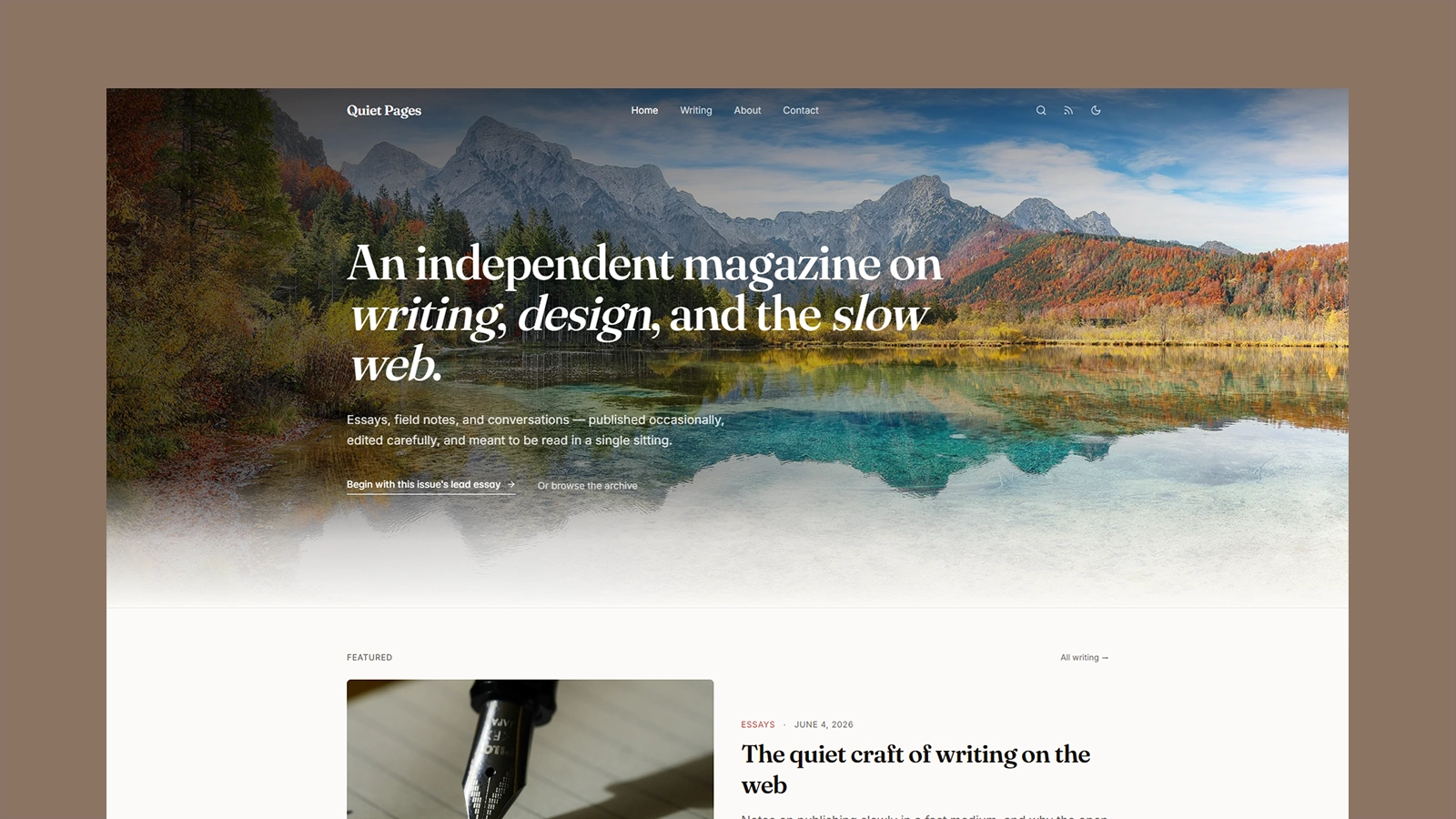 quietpages 网站模板截图