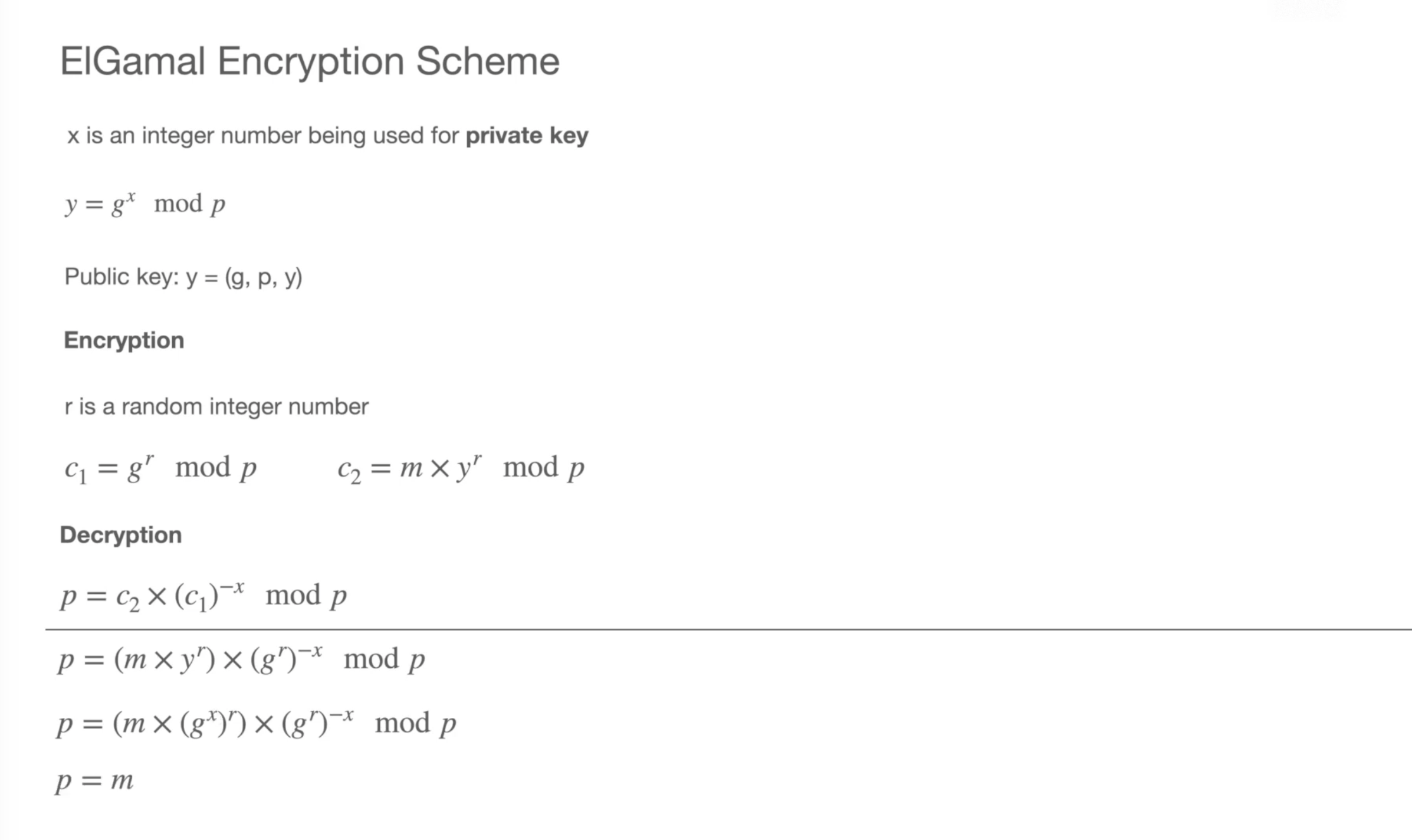 ElGamal Encryption Scheme