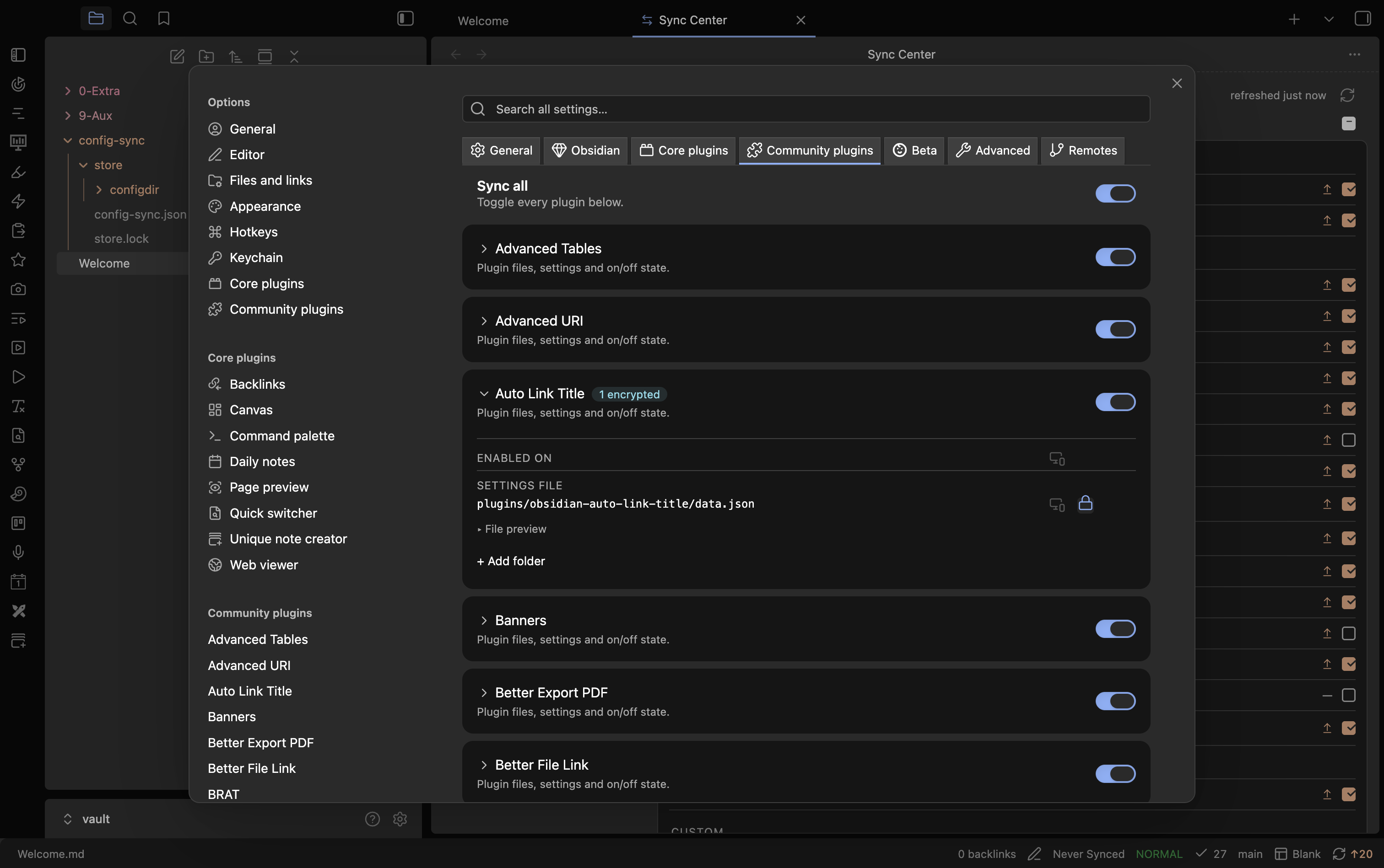 Settings picker