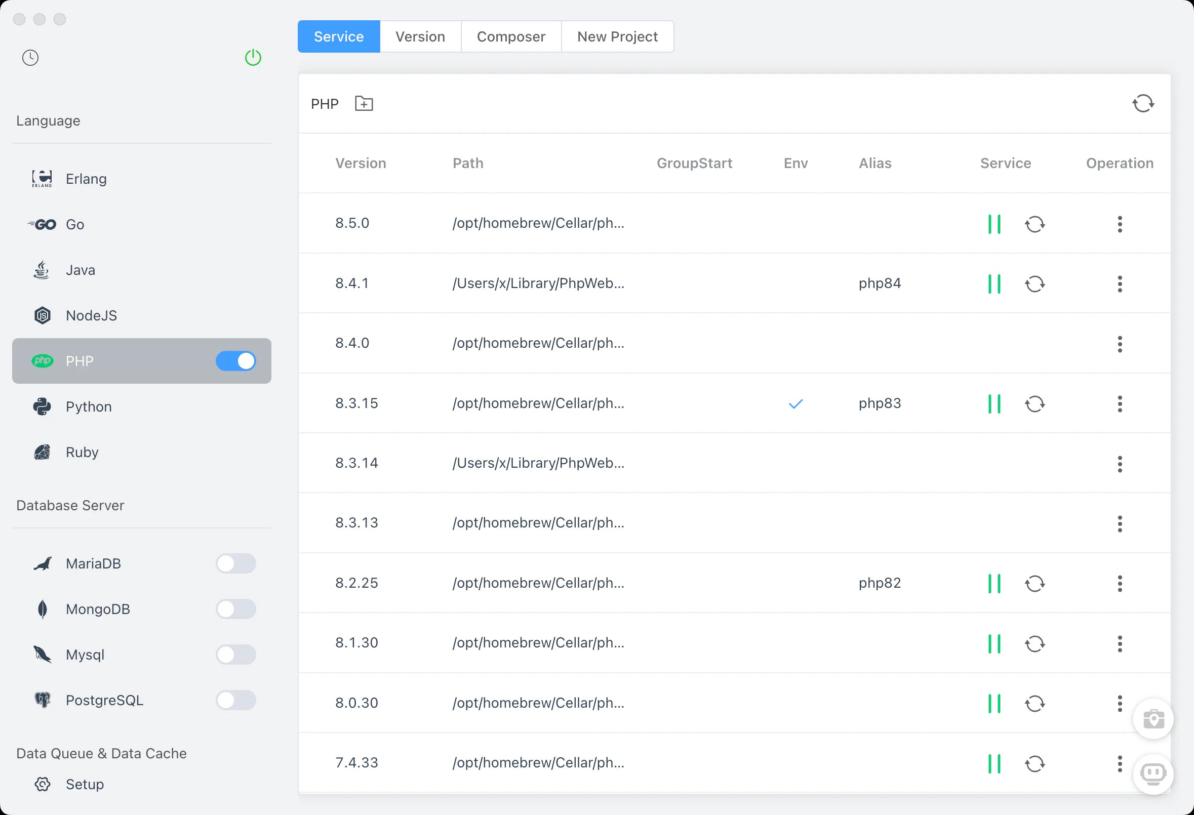 Manage Services