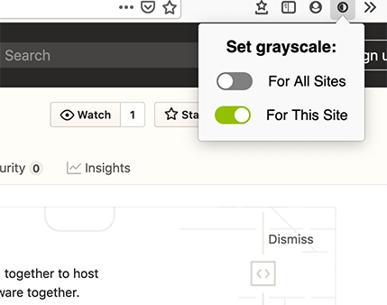 Grayscale Browsing extension