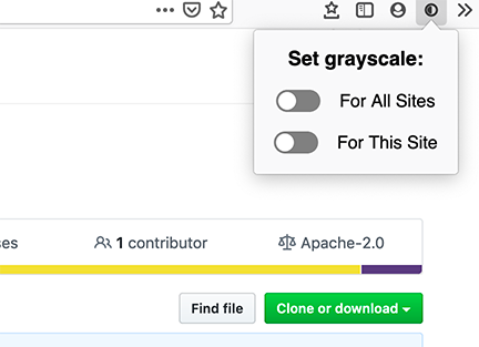 Grayscale Browsing extension