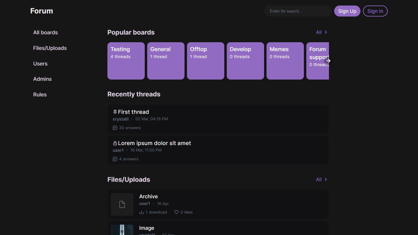 Forum screenshot