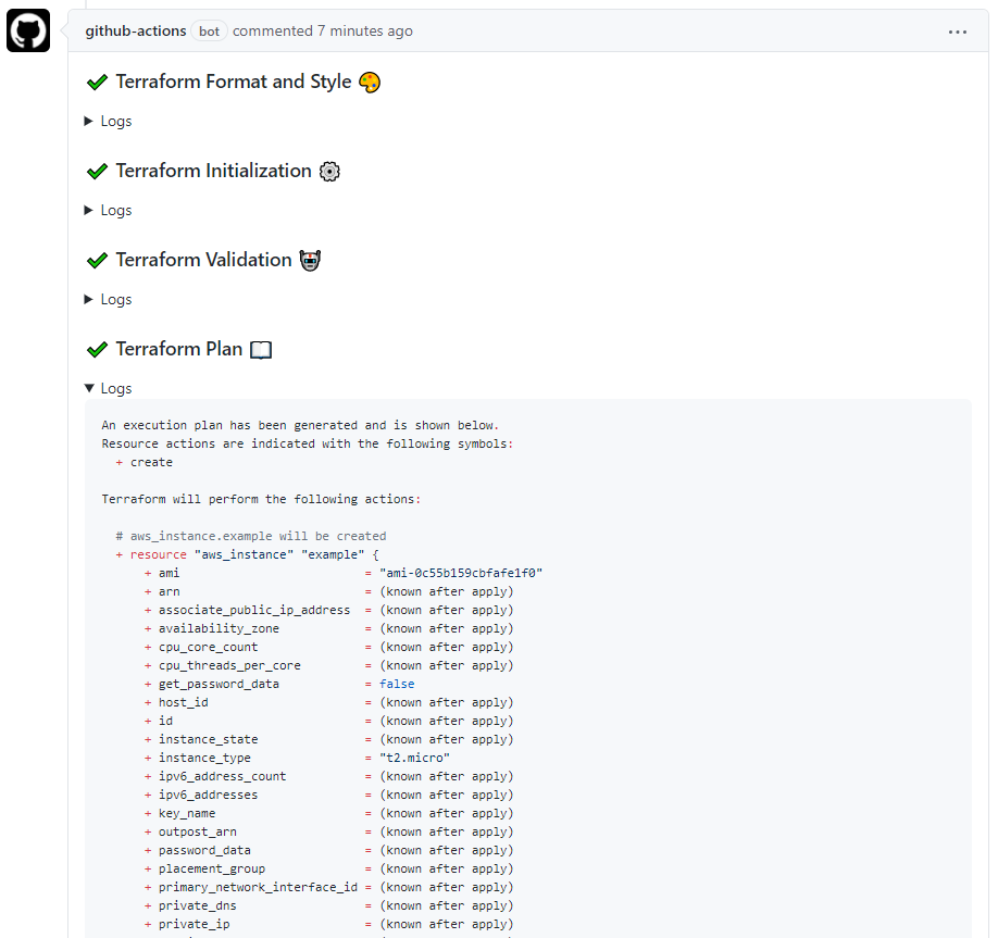 terraform plan