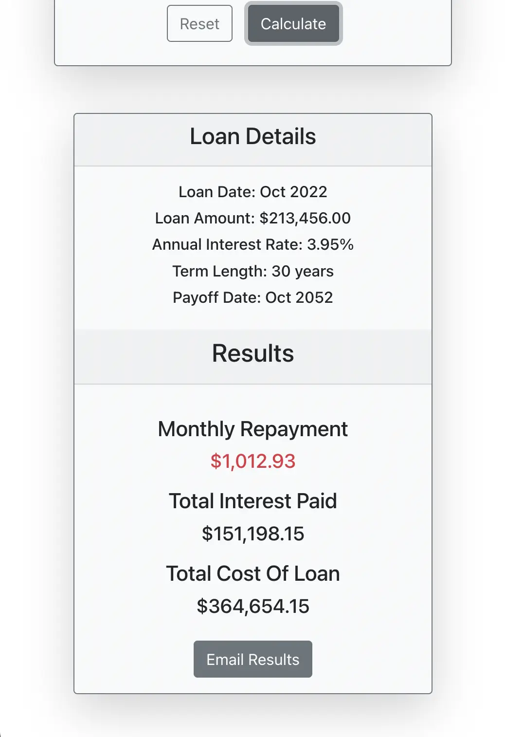 loan details component