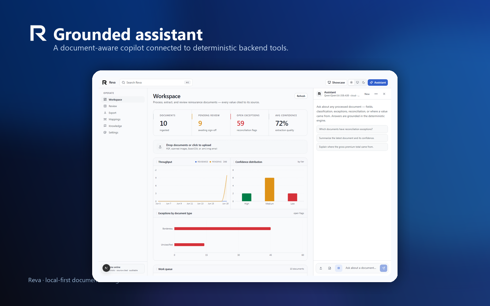 Reva grounded assistant marketing screenshot