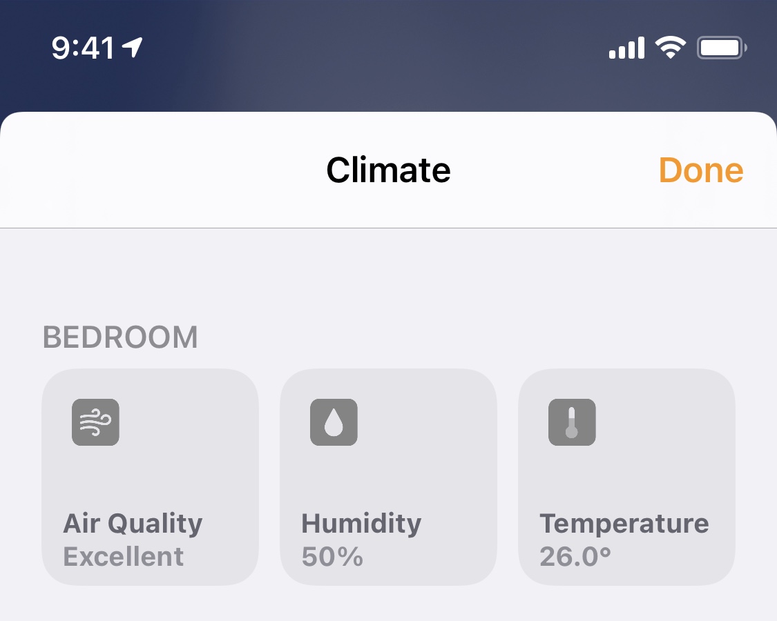 Air Quality, Humidity, and Temperature Tiles