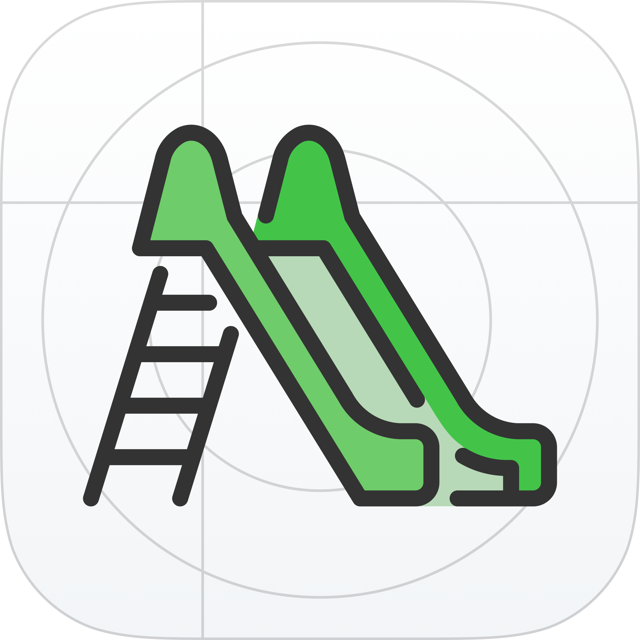 The App icon of the SDK Playground iOS app with AppsFlyer SDK. The icon includes a green playground slide on a white background.