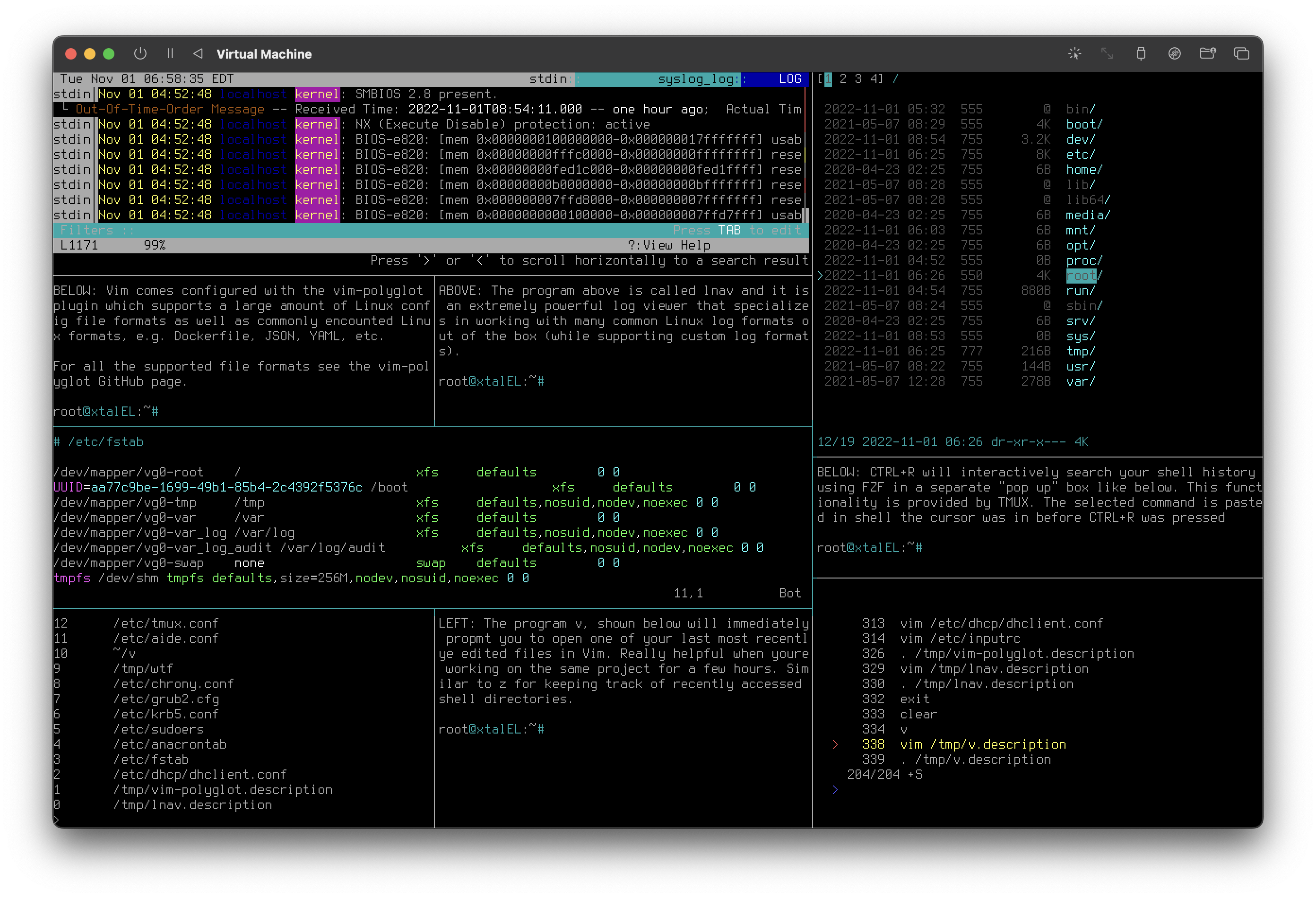 Screenshot with some glimpses of workflow.