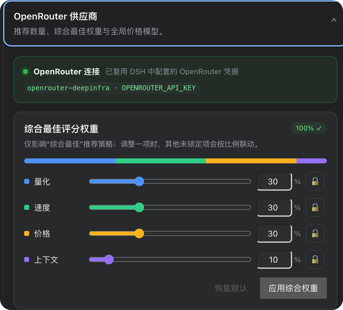 dsh-openrouter-provider-advisor screenshot 2