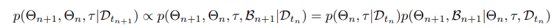 Online inference by running posterior update