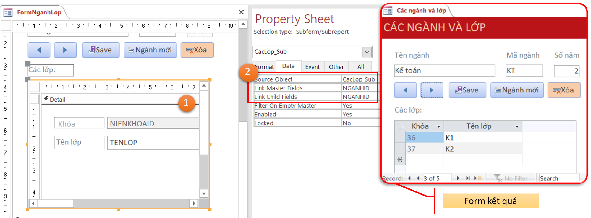 Tạo các biểu mẫu Form để nhập dữ liệu trong MS Access