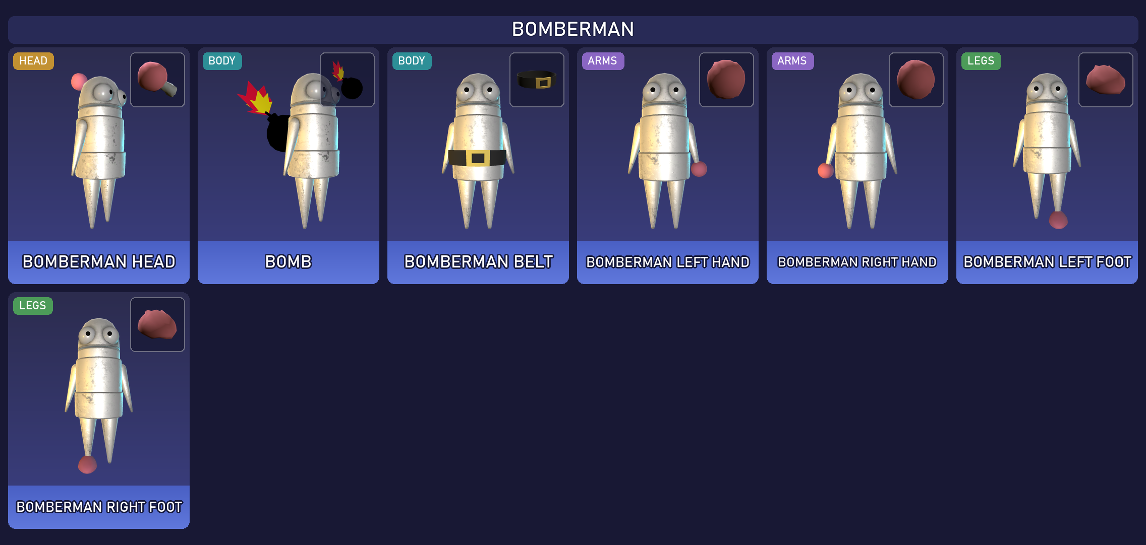 Preview of the Bomberman cosmetic set
