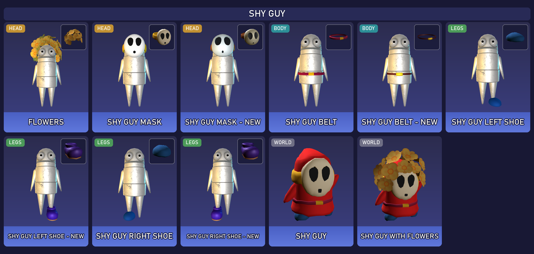Preview of the Shy Guy cosmetic set