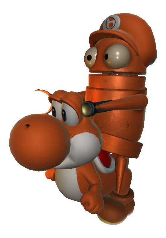 Full cosmetic set with the Custom Yoshi Carrying painted as orange