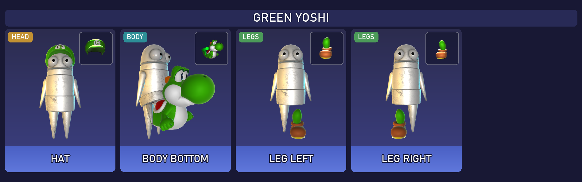 Preview of the Green Yoshi cosmetic set