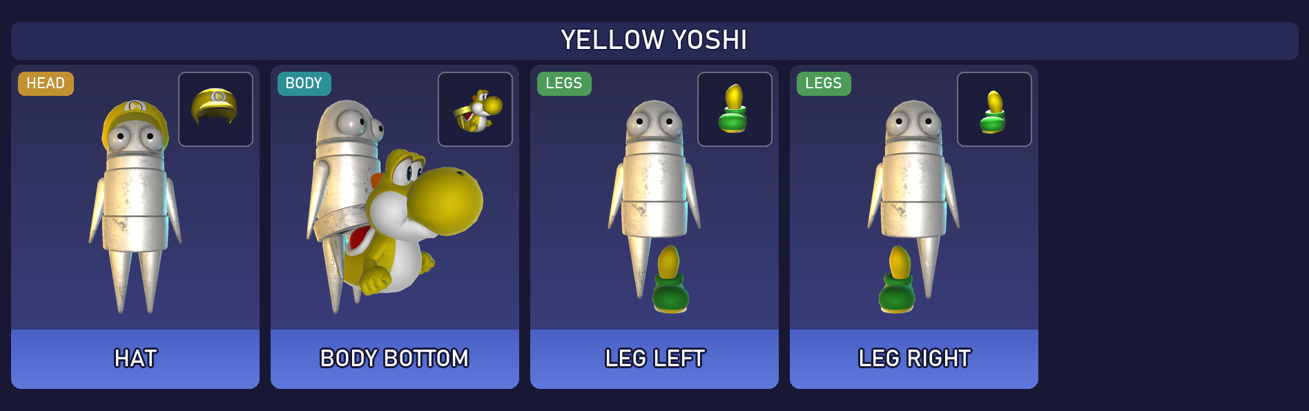 Preview of the Yellow Yoshi cosmetic set