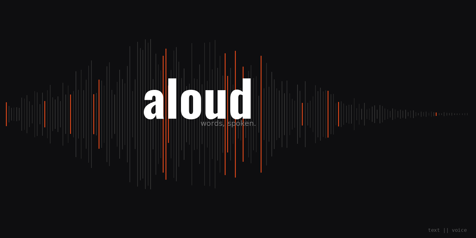 aloud — let it speak.