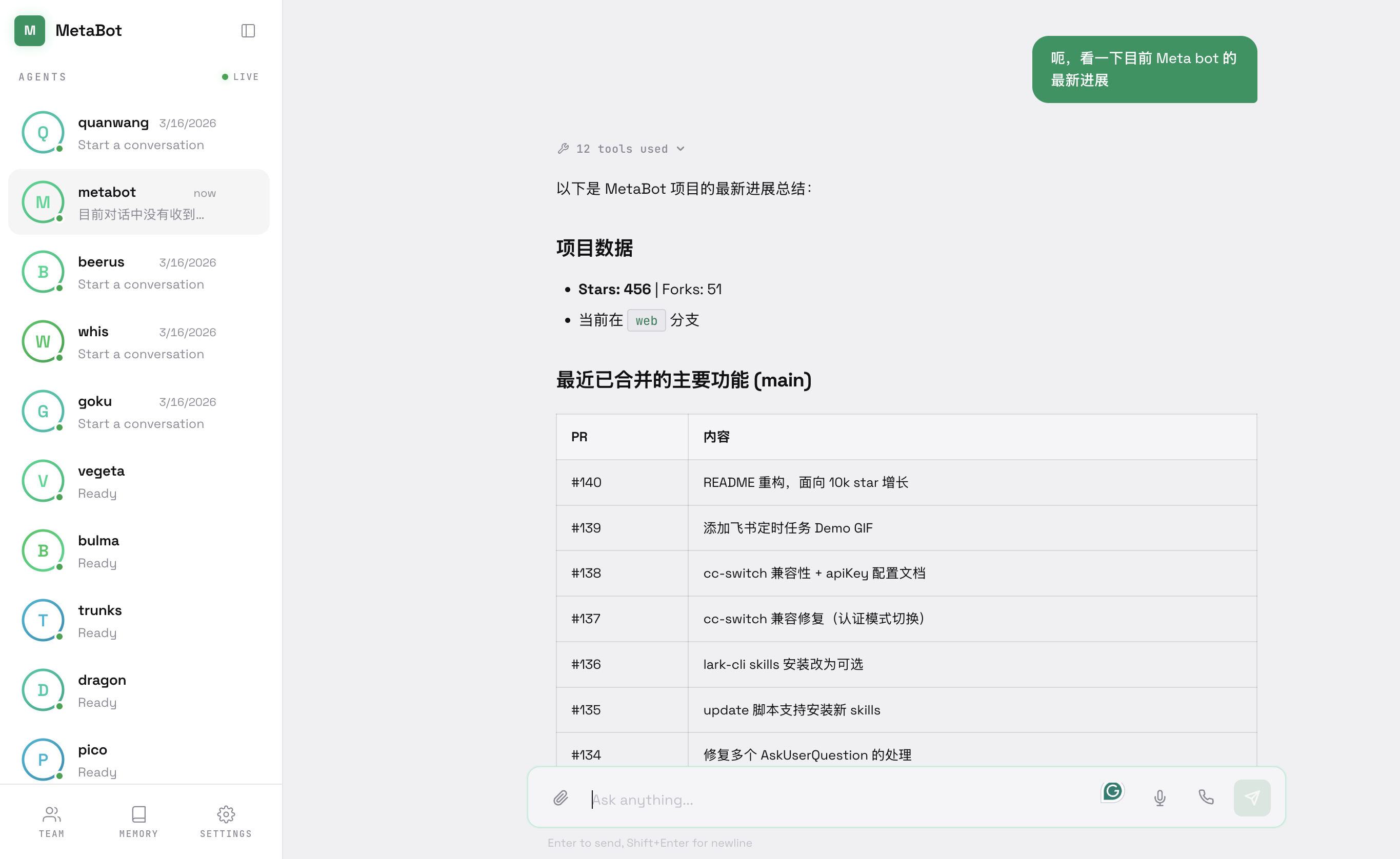 MetaBot Web UI
