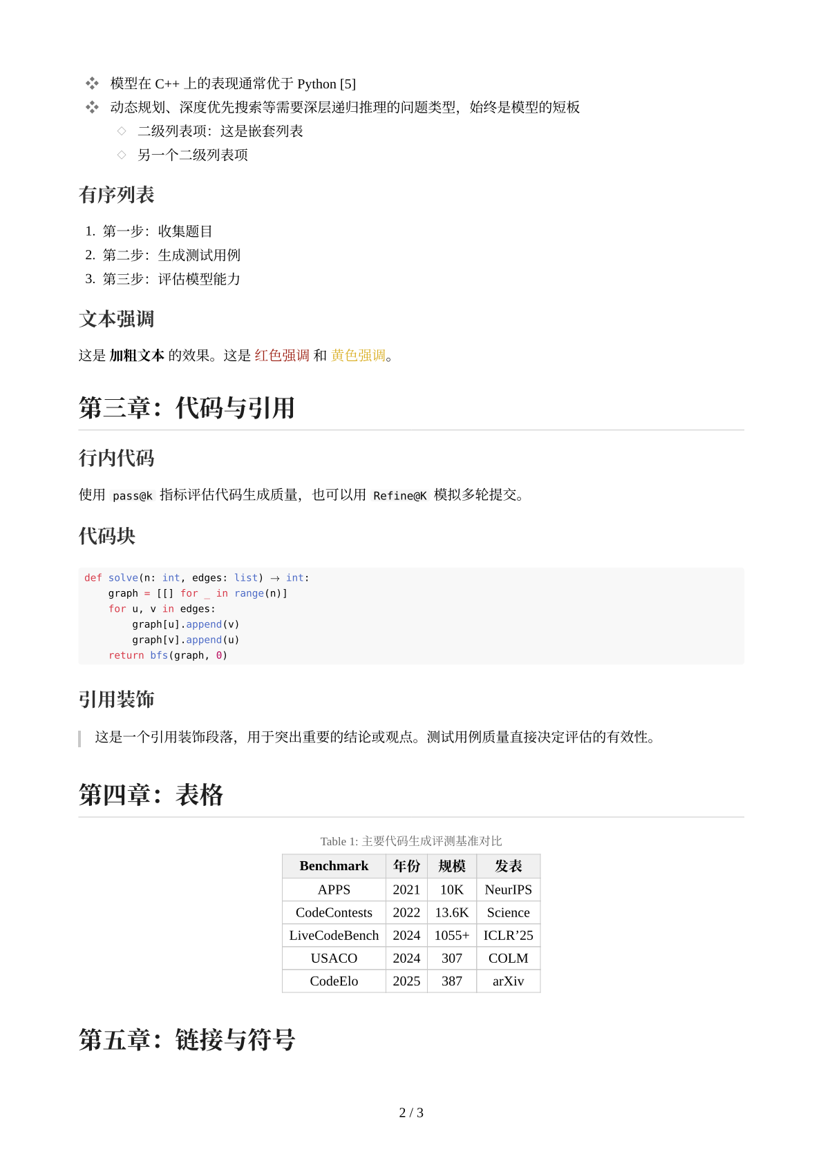 Note mode lists and code