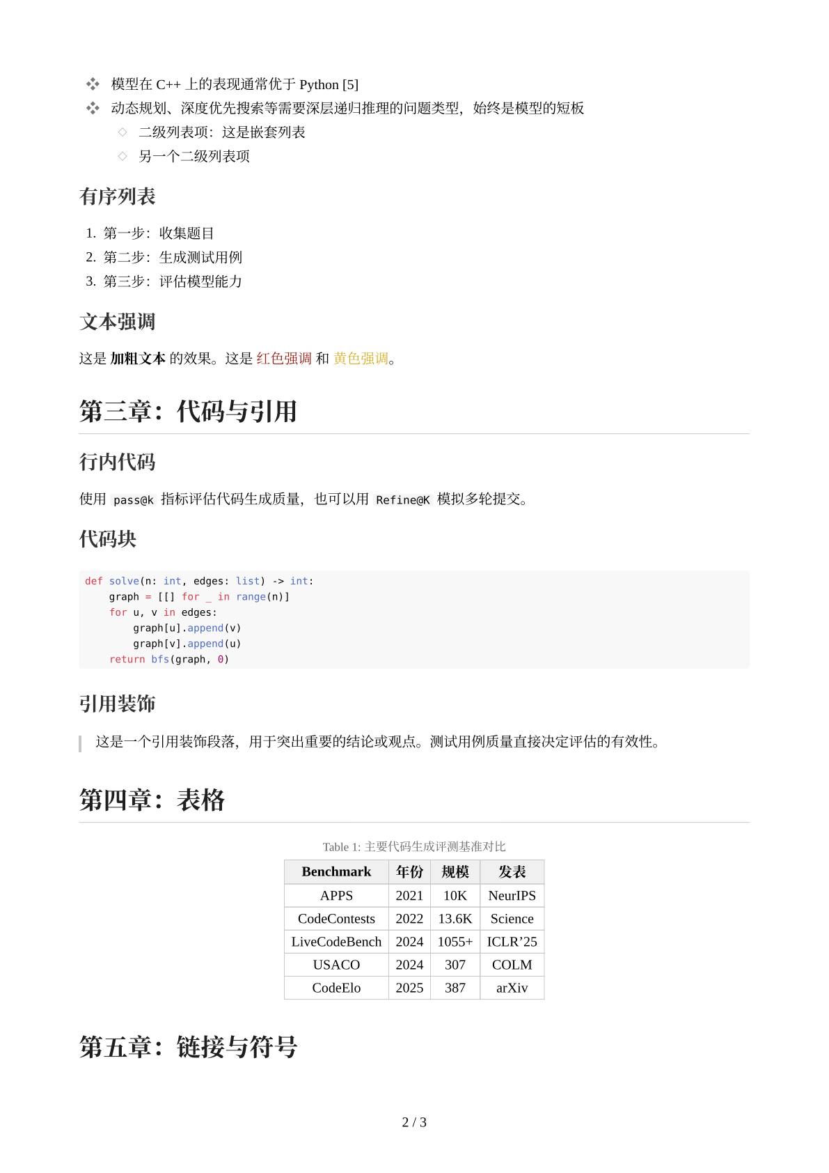 Note mode lists and code