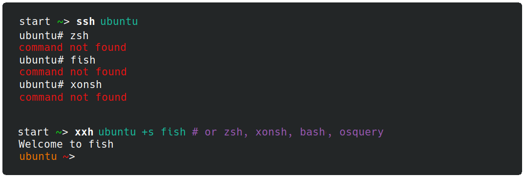 xxh - Bring your favorite shell wherever you go through the SSH.