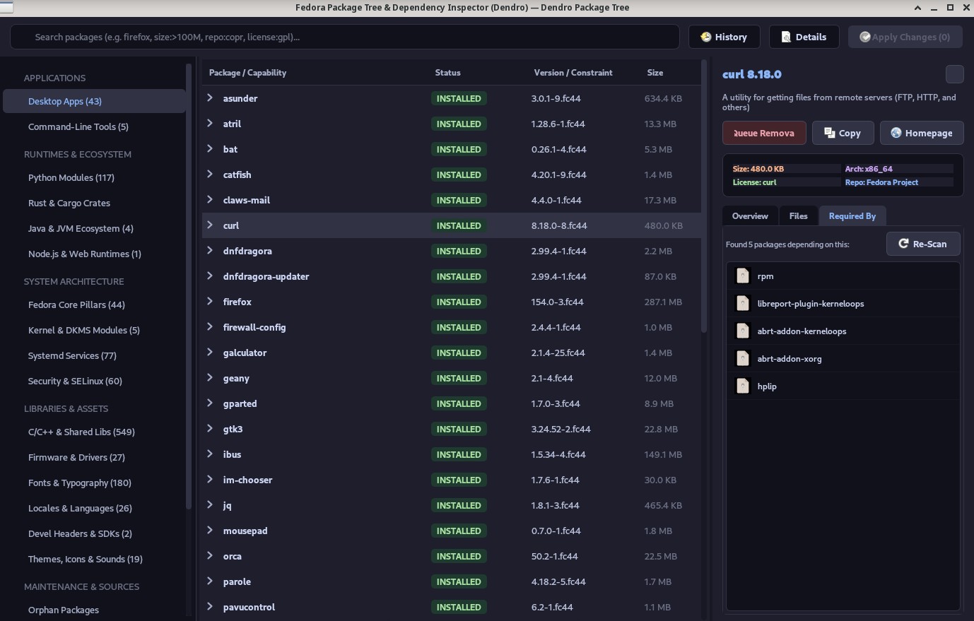 Screenshot of Dendro