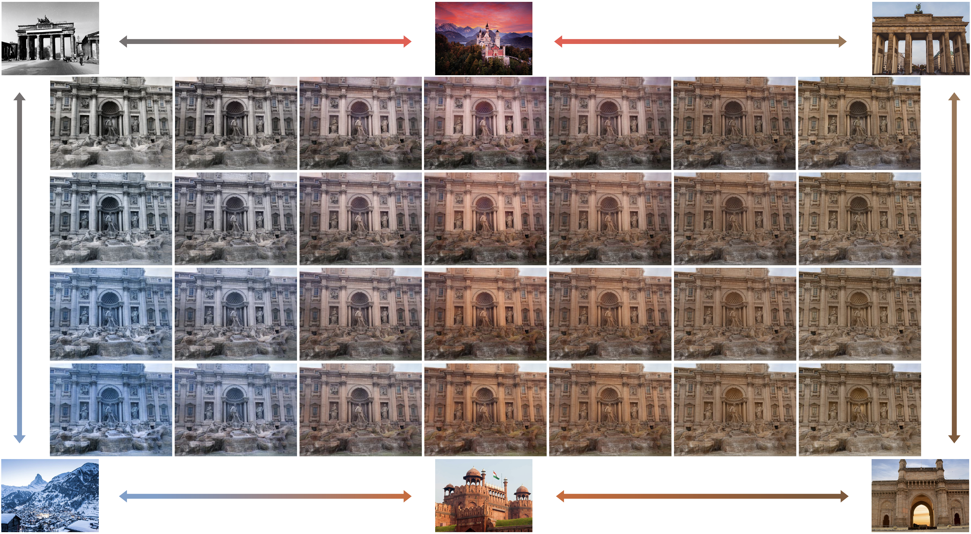 Appearance interpolation results between references.
