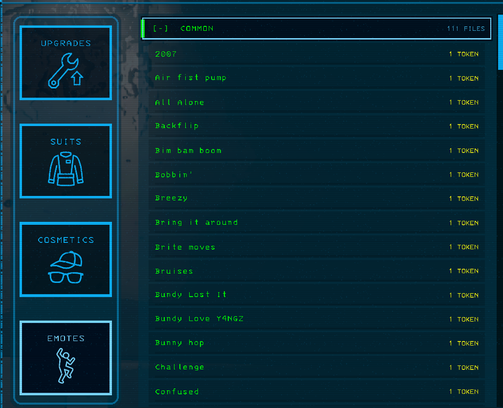 Player Menu emotes